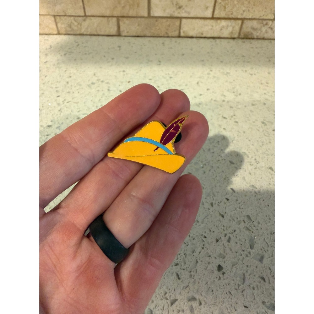 Disney Pinocchio Hat Feather Enamel Trading Pin